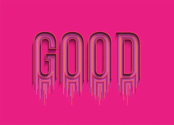 Good Calligraphic Line Art Text Vector Illustration Design — 스톡 벡터