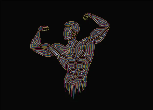 Bodybuilding Αθλητισμός Και Δραστηριότητα Γραμμή Σχέδιο Τέχνης Διάνυσμα Εικονογράφηση — Διανυσματικό Αρχείο