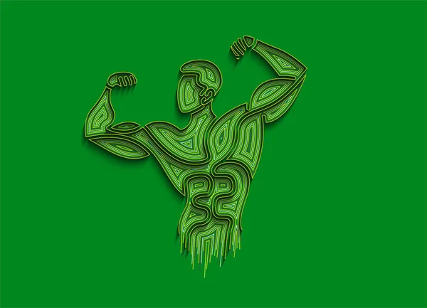 Bodybuilding Sport and activity Line Art drawing, Vector Illustration