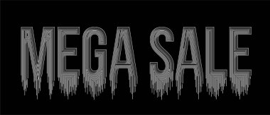 Mega Satış Hattı Sanat Metin Alış veriş poster çizimi tasarımı.