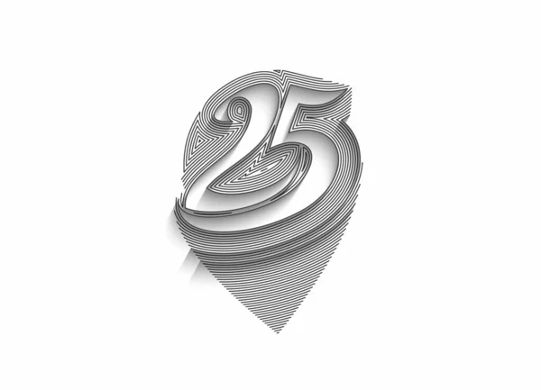 第25回タイポグラフィベクトルデザイン カバーデザイン バナー ポスター グリーティング ギフトカード 装飾のためのパターン — ストックベクタ