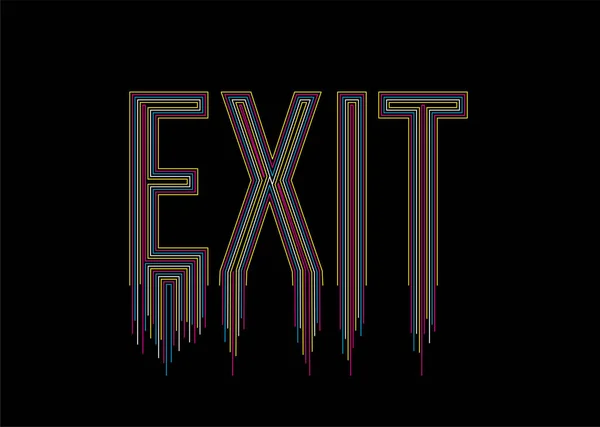 Exit Calligraphic Line Art Text Poster Vector Illustration Design — 스톡 벡터