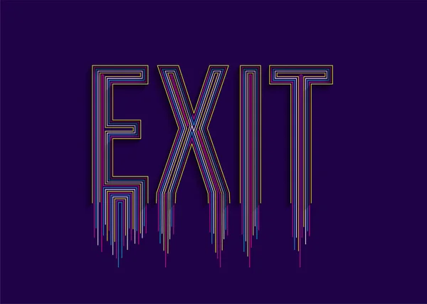 Exit Calligraphic Line Art Texto Cartaz Vetorial Ilustração Design —  Vetores de Stock