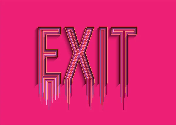 Exit Calligraphic Line Art Tekst Ilustracja Wektora Plakatu Projekt — Wektor stockowy