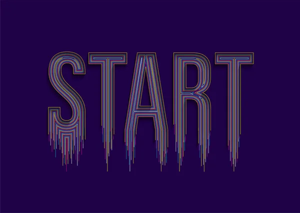 Start Kalligrafisk Linjekonst Text Affisch Vektor Illustration Design — Stock vektor