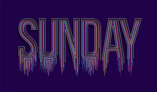 Sunday Calligraphic Line Art Text Shopping Poster Vector Illustration Design — Stockový vektor