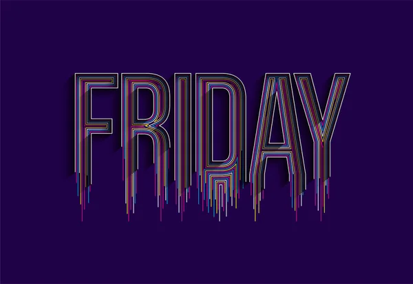 Happy Friday Calligraphic Style Texte Shopping Affiche Vectorielle Illustration Design — Image vectorielle