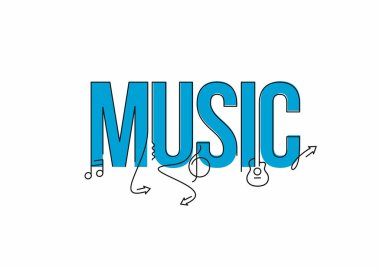 Müzik Hattatlık Sanatı Metin Alış veriş poster çizimi tasarımı.