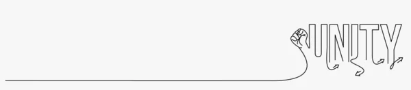 Рука Єдністю Каліграфічна Лінія Мистецтва Текстовий Плакат Векторні Ілюстрації Дизайн — стоковий вектор