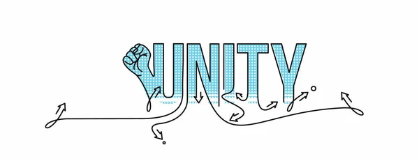 Hand Unity Calligraphic Line Art Tekst Zakupy Plakat Wektor Ilustracja — Wektor stockowy