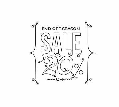 % 20 indirimli indirimli bayrak. İndirimli fiyat etiketi. Vektör Modern Yapıştırma İllüstrasyonu.