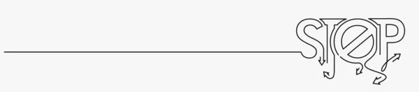 Σταματήστε Καλλιγραφική Γραμμή Τέχνης Κείμενο Αφίσα Ψώνια Διάνυσμα Εικονογράφηση Σχεδιασμός — Διανυσματικό Αρχείο