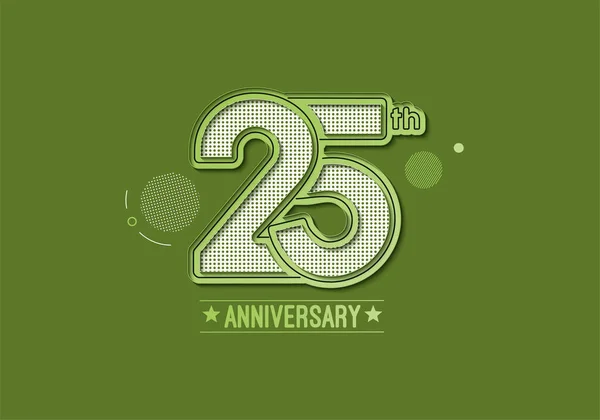 25º Aniversario Celebración Vector Ilustración — Archivo Imágenes Vectoriales