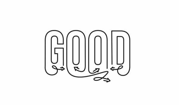 Good Calligraphic Line Art Text Vector Illustration Design — 스톡 벡터