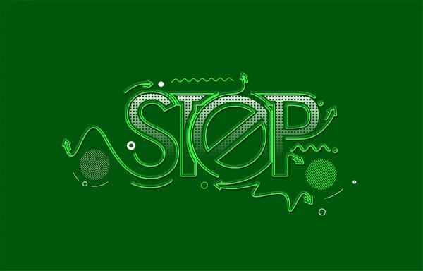 Stop Calligraphic Line Art Texto Compras Poster Vector Ilustração Design —  Vetores de Stock