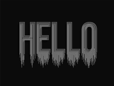 Merhaba tebrik kartları ve poster için tipografi vektör tasarımı, doğum günü kutlaması için tasarım şablonu