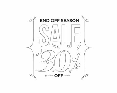 % 30 indirimli indirimli bayrak. İndirimli fiyat etiketi. Vektör Modern Yapıştırma İllüstrasyonu.