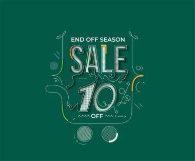 % 10 indirimli indirimli bayrak. İndirimli fiyat etiketi. Vektör Modern Yapıştırma İllüstrasyonu.