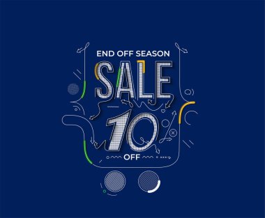 % 10 indirimli indirimli bayrak. İndirimli fiyat etiketi. Vektör Modern Yapıştırma İllüstrasyonu.