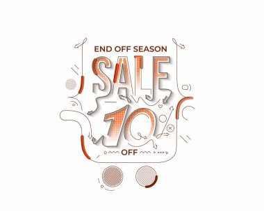 % 10 indirimli indirimli bayrak. İndirimli fiyat etiketi. Vektör Modern Yapıştırma İllüstrasyonu.