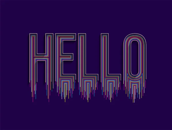 Типография Hello Векторный Дизайн Поздравительных Открыток Плаката Дизайн Искушения Празднования — стоковый вектор
