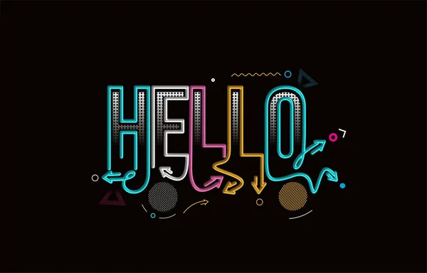 Hello Typography Vector Design Greeting Cards Poster Design Template Birthday — Stock Vector