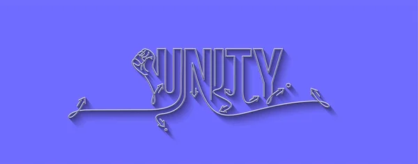 Unity Calligraphic Line Art Texto Compras Cartel Vector Ilustración Diseño — Archivo Imágenes Vectoriales