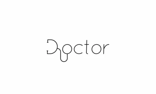 Doutor Caligrafia Linha Arte Texto Médico Poster Vector Ilustração Design —  Vetores de Stock