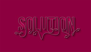 Çözüm Hattat Sanatı Metin Sanatı Afiş taşıyıcı illüstrasyon Tasarımı.