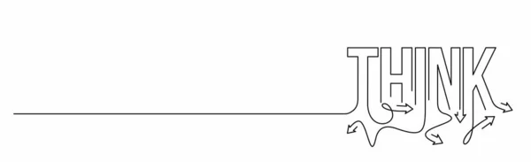 Мислення Каліграфічна Лінія Мистецтво Текстовий Плакат Векторні Ілюстрації Дизайн — стоковий вектор