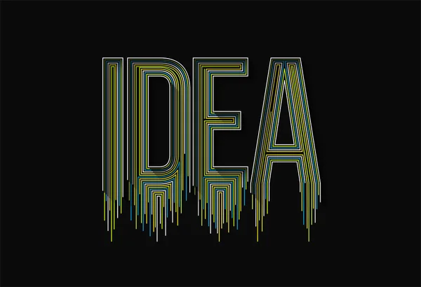 Idea Caligrafía Línea Arte Texto Banner Cartel Vector Ilustración Diseño — Archivo Imágenes Vectoriales