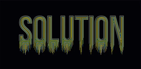 Solution Calligraphic Line Art Text Banner Poster Vector Illustration Design — Stock Vector