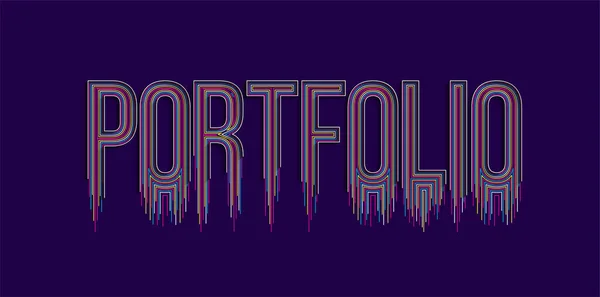 Portafolio Caligrafía Línea Arte Texto Banner Cartel Vector Ilustración Diseño — Archivo Imágenes Vectoriales