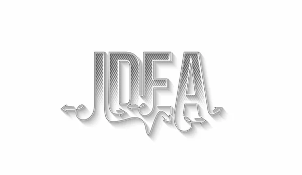 Idea Calligraphie Ligne Art Texte Bannière Poster Vectoriel Illustration Design — Image vectorielle