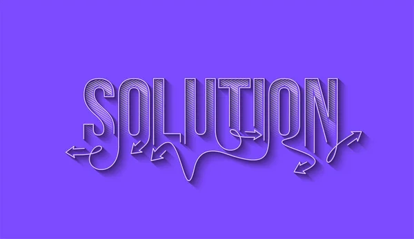 Solution Calligraphie Ligne Art Texte Bannière Affiche Vectoriel Illustration Conception — Image vectorielle