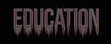 Eğitim Hattının Sanatı Metin Alış veriş poster illüstrasyonu Tasarımı.