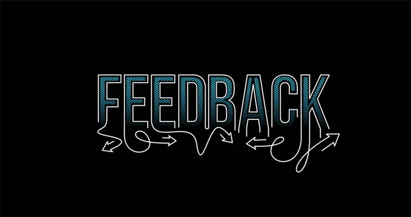 Feedback Kalligrafisk Linje Konst Text Shopping Affisch Vektor Illustration Design — Stock vektor