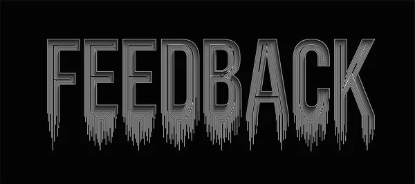 Feedback Caligrafia Arte Texto Compras Poster Vector Ilustração Design —  Vetores de Stock