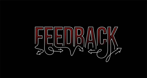 Feedback Kalligrafisk Linje Konst Text Shopping Affisch Vektor Illustration Design — Stock vektor