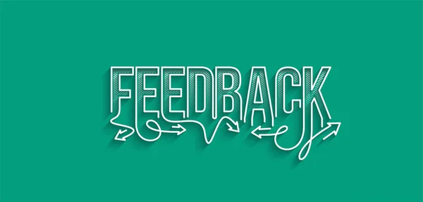 Feedback Kalligrafisk Linje Konst Text Shopping Affisch Vektor Illustration Design — Stock vektor