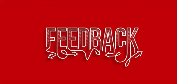 Feedback Kalligrafisk Linje Konst Text Shopping Affisch Vektor Illustration Design — Stock vektor