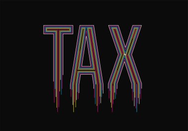 Vergi Hattı Sanatı Metin Sanatı Afiş taşıyıcı illüstrasyon Tasarımı.