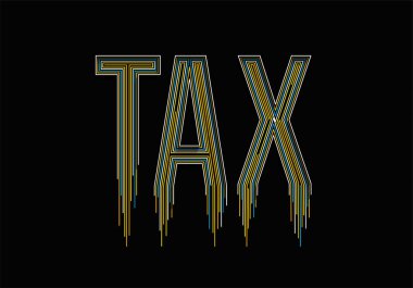 Vergi Hattı Sanatı Metin Sanatı Afiş taşıyıcı illüstrasyon Tasarımı.