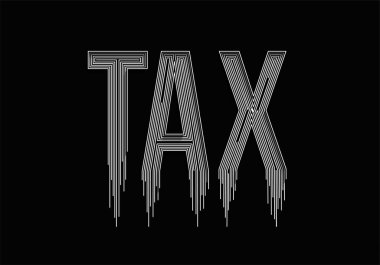 Vergi Hattı Sanatı Metin Sanatı Afiş taşıyıcı illüstrasyon Tasarımı.