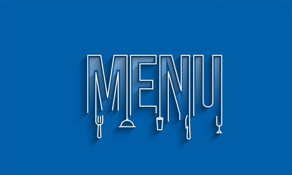 Menu Calligraphic Line Art Text Banner Poster Vector Illustration Design — Stockový vektor