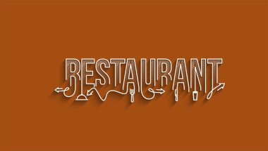 Restoran Hattat Sanatı Metin Sanatı Afiş taşıyıcı illüstrasyon Tasarımı.