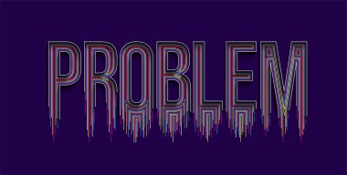 Sorun Kaligrafik çizgi sanatı Metin afiş taşıyıcı illüstrasyon tasarımı.