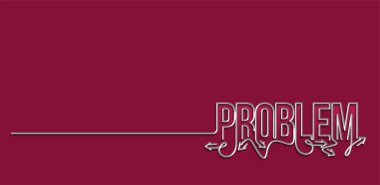 Sorun Kaligrafik çizgi sanatı Metin afiş taşıyıcı illüstrasyon tasarımı.