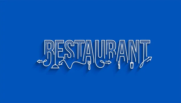 Restaurang Kalligrafisk Linje Konst Text Banner Affisch Vektor Illustration Design — Stock vektor