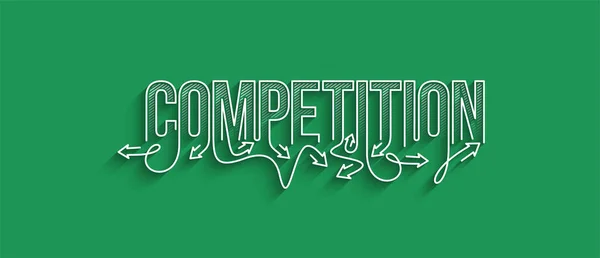 Competition Calligraphic Line Art Teks Banner Poster Vektor Gambar Desain - Stok Vektor